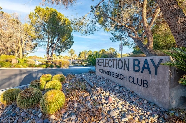 view of community sign