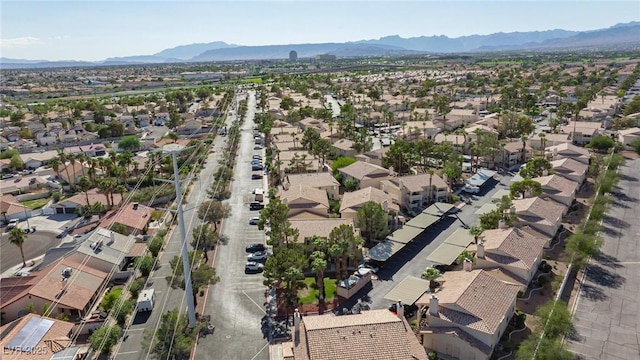 birds eye view of property featuring a residential view and a mountain view