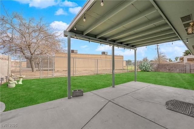 view of patio featuring a fenced backyard