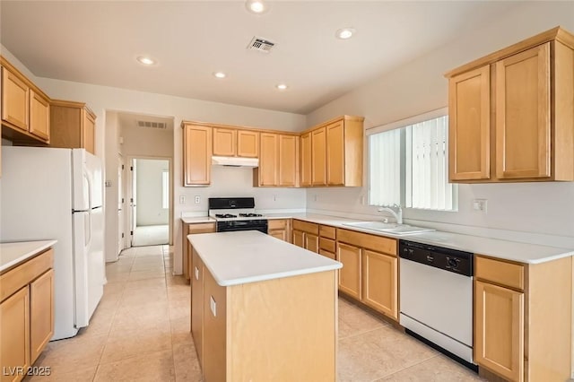 538 Cypress Gardens Pl, Henderson, NV 89012 - kitchen with a sink, visible vents, light countertops, dishwasher, and range with gas cooktop