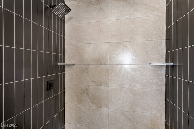 interior details with tiled shower