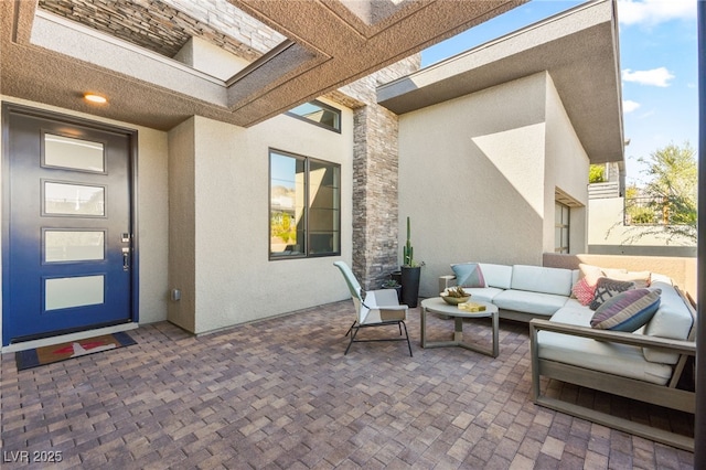 view of patio / terrace with an outdoor living space