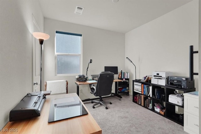 office space featuring carpet and visible vents