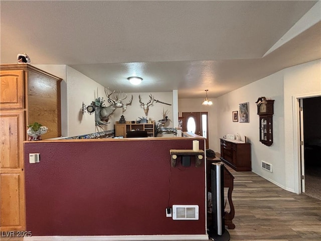 interior space with visible vents and dark wood-style flooring