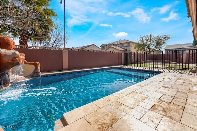 view of pool featuring a fenced backyard