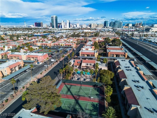 drone / aerial view featuring a view of city