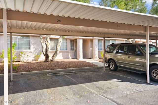 view of covered parking lot