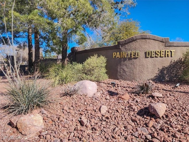 view of community sign