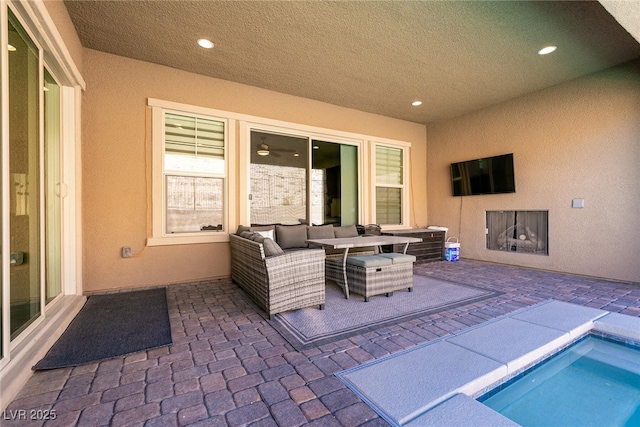 view of patio featuring an outdoor living space