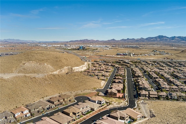 bird's eye view with a residential view and a mountain view