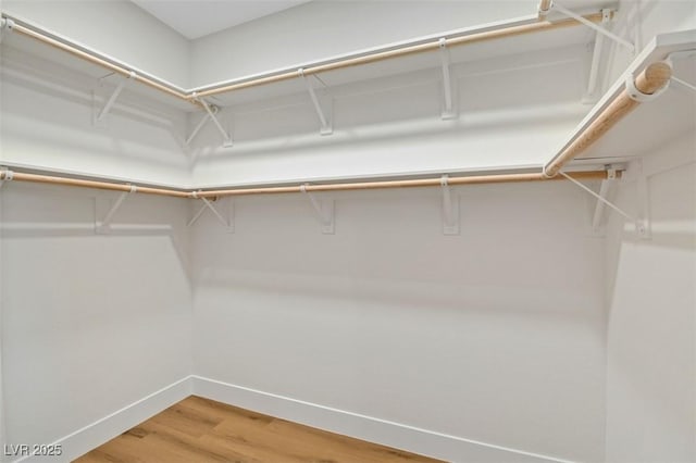 spacious closet with wood finished floors