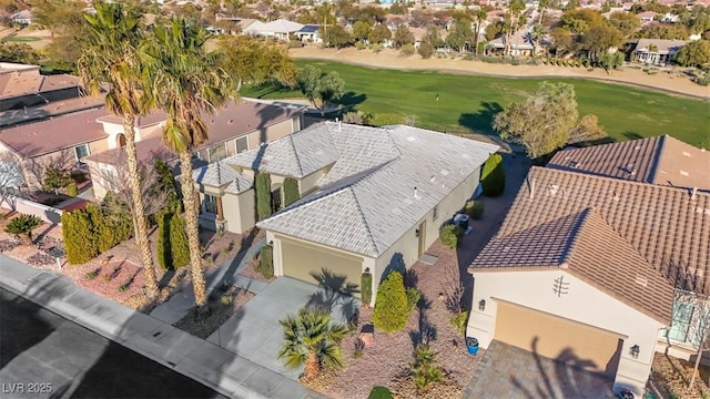 bird's eye view with a residential view and golf course view