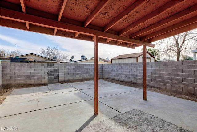 view of patio with a fenced backyard