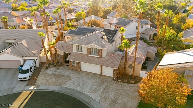 aerial view with a residential view