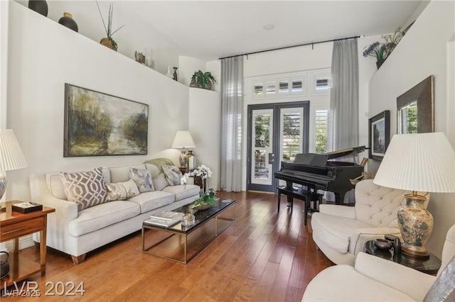 living area with wood finished floors