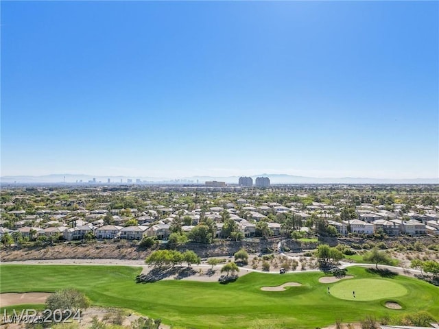 drone / aerial view with golf course view