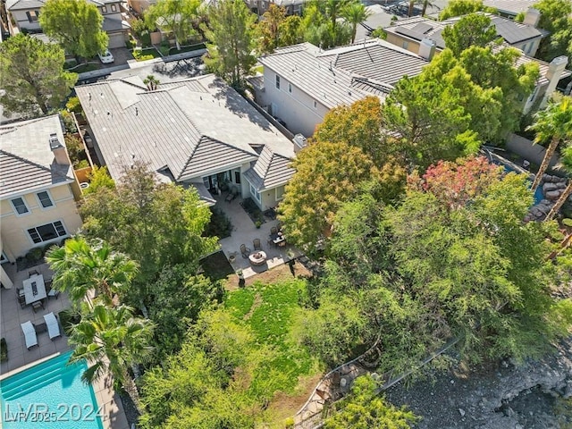 drone / aerial view with a residential view