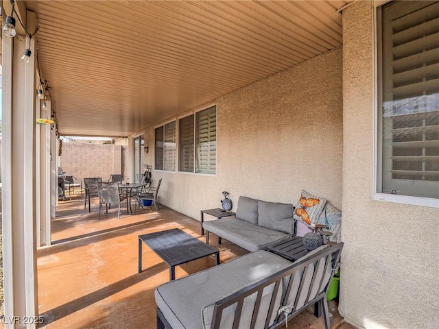 view of patio with outdoor dining space