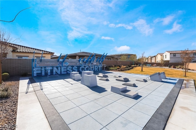 view of patio with a residential view