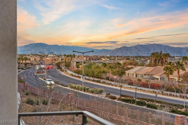 view of mountain feature featuring a residential view