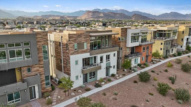 exterior space featuring a mountain view