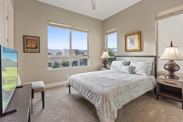 bedroom featuring baseboards and carpet flooring