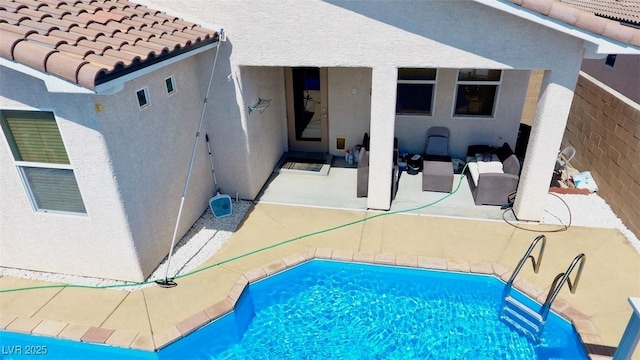 outdoor pool with fence