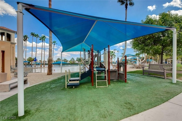 view of community jungle gym