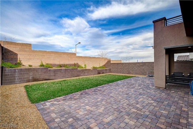 view of patio / terrace featuring a fenced backyard