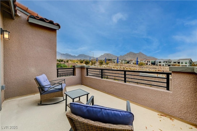 balcony with a mountain view