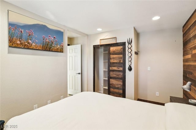 bedroom with recessed lighting