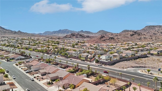 birds eye view of property featuring a residential view and a mountain view