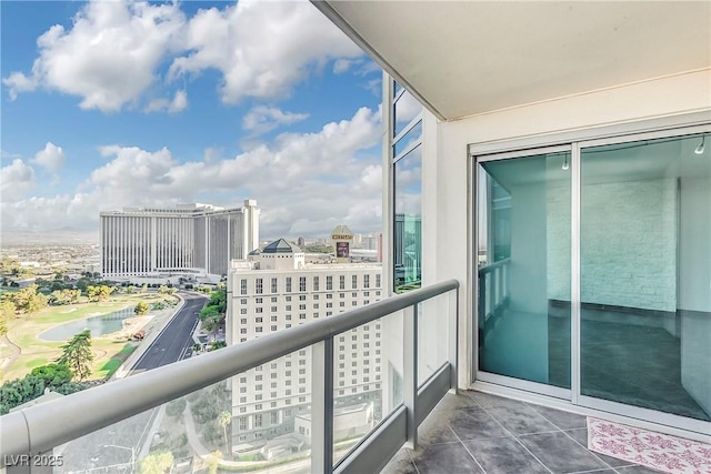 balcony with a view of city