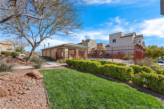 view of yard with fence