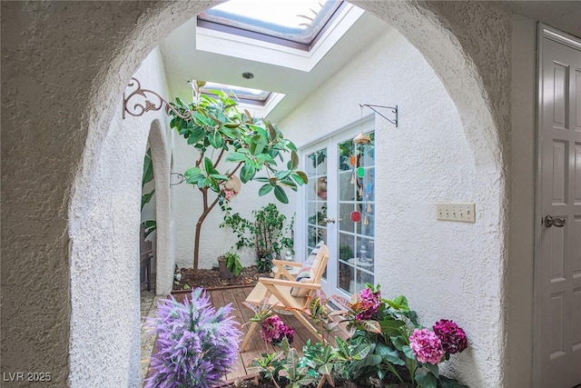 balcony with french doors