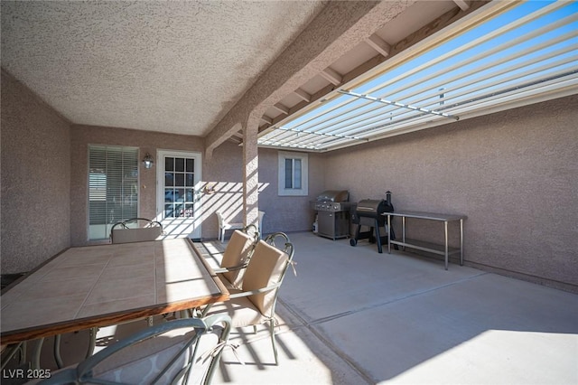 view of patio featuring outdoor dining area and area for grilling