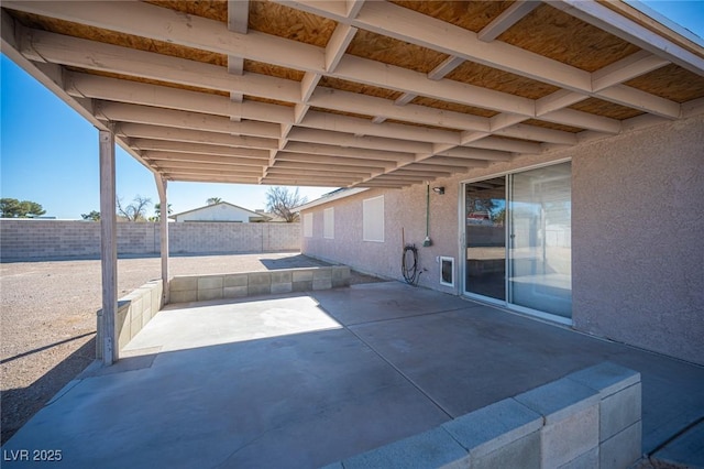 view of patio with a fenced backyard