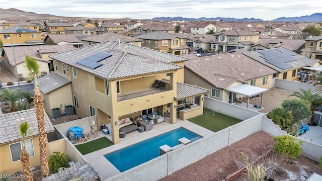 aerial view with a residential view