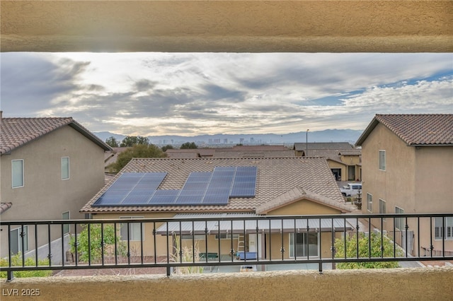 exterior space with a mountain view