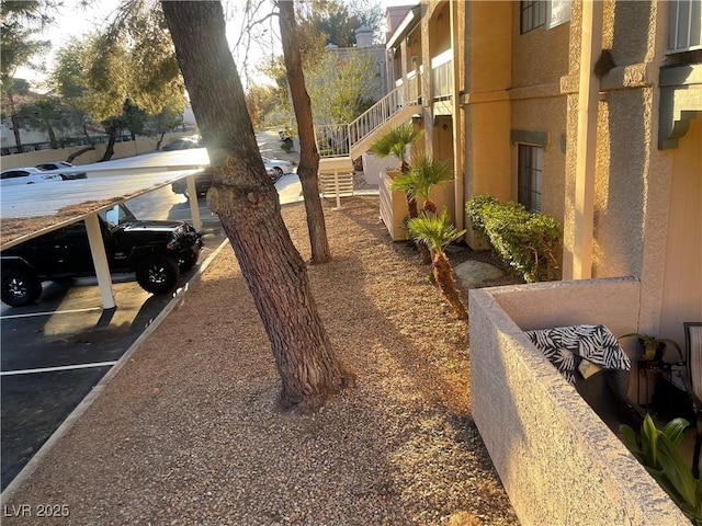 view of yard with stairs