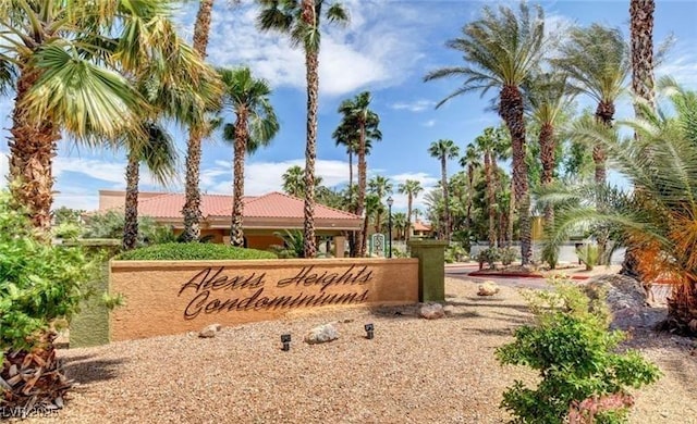 view of community sign