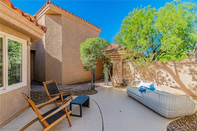 view of patio with a fenced backyard