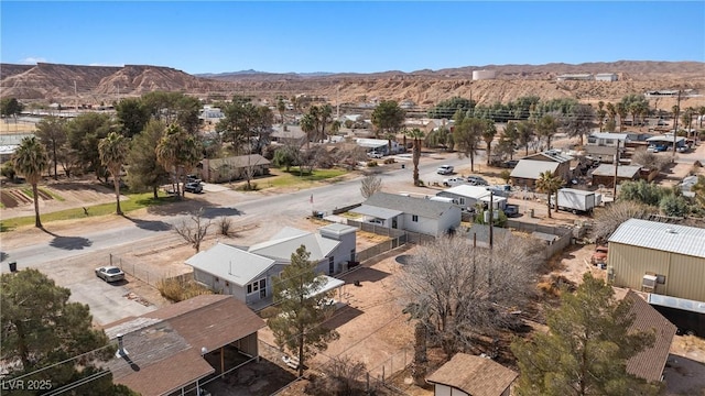 bird's eye view featuring a mountain view and a residential view