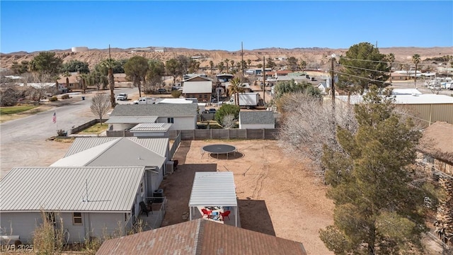 bird's eye view featuring a residential view and a mountain view