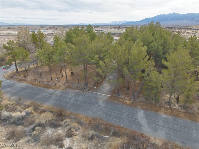 bird's eye view featuring a mountain view