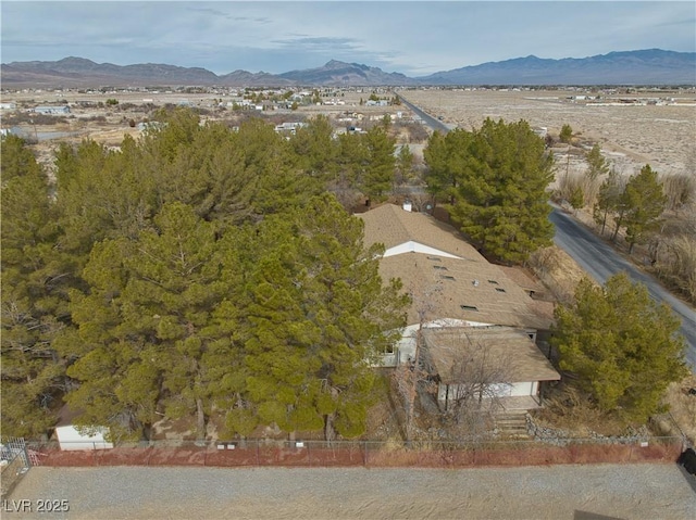 drone / aerial view with a mountain view