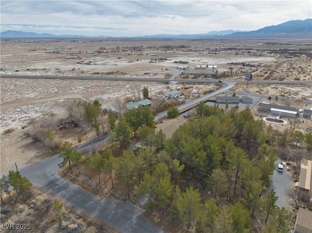 aerial view with a mountain view