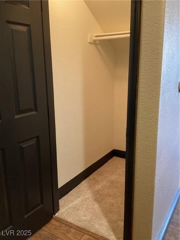 spacious closet featuring wood finished floors