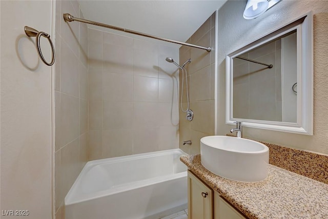 full bath with vanity and shower / bathtub combination