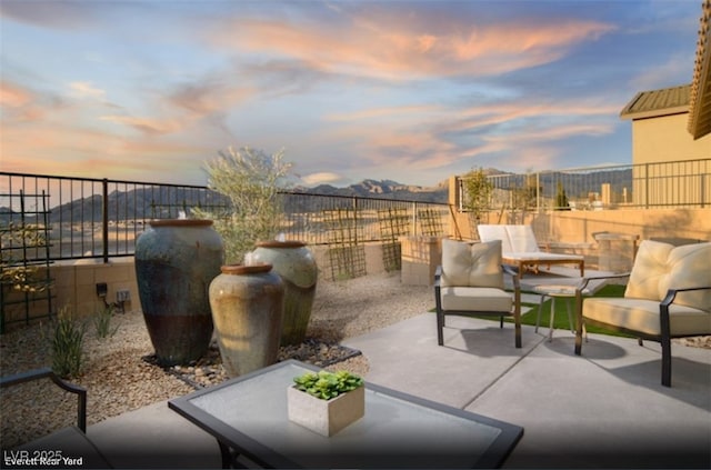 view of patio with a fenced backyard